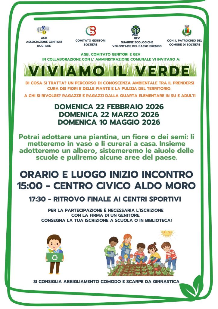 Viviamo il verde Boltiere 2026