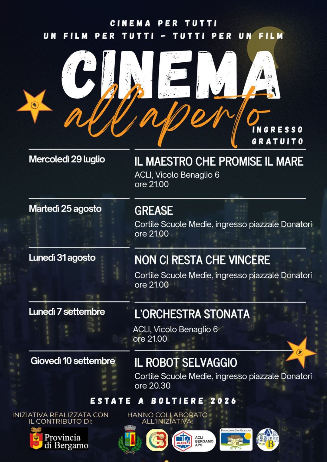 Boltiere cinema all'aperto